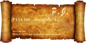 Pittler Jozafát névjegykártya
